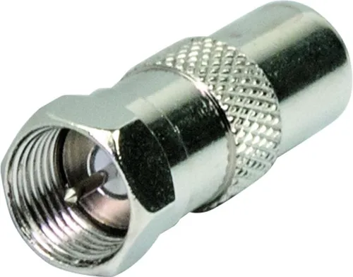 Schwaiger Koaxial Adapter UEST9310 531 silber, 1x F Stecker / 1x IEC Stecker