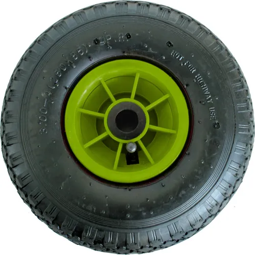 Sackkarrenrad Luftrad 260x85 mm 3.00-4 75 mm zentrierte Nabe Ø 20 mm grün robustes 4 PR Gewebe