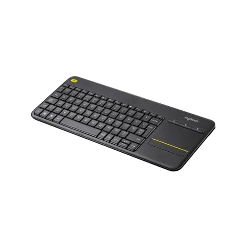 Logitech K400 Plus - Kabellose TV-Tastatur mit Touchpad, 10 Meter Reichweite und programmierbaren Multimedia-Tasten für komfortable Bedienung von der Couch