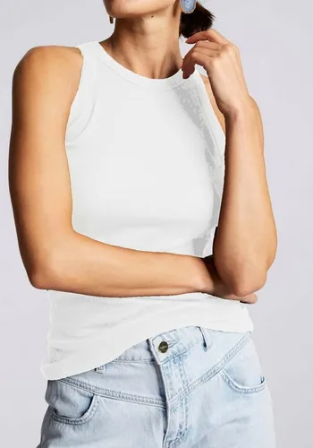 RICHROYAL Ripptanktop in Weiß - S (36) - Stylisches Ripptanktop in Weiß, ideal für den femininen Look. Aus einer hochwertigen Baumwolle-Elasthan-Mischung für angenehmen Tragekomfort. Perfekt für warme Tage und vielseitig kombinierbar.