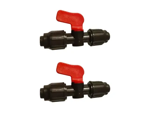 Absperrhahn für Tropfschlauch Ø16mm PN6 Klemmfitting Kugelhahn PP 2 Stück