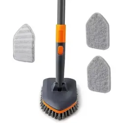 CLEANHOME 4-in-1 Schrubber mit Stiel für Bad und Fliesen