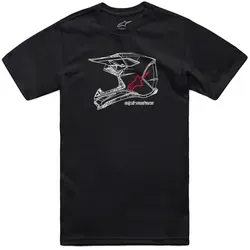 Alpinestars MX Helm T-Shirt, schwarz, Größe M - Fahrradbekleidung, klassischer sportlicher Look mit Alpinestars MX Helm-Druck und weichem Material aus gekämmter Baumwolle für höchsten Tragekomfort.