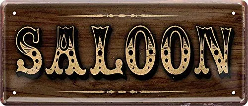 WOGEKA ART Retro Blechschild - Saloon Western Ranch - witziger Spruch als Geschenk-Idee zum Geburtstag Weihnachten zur Dekoration 28x12 cm Vintage-Design aus Metall 1192