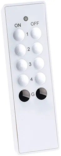 CASAcontrol Zubehör zu Funksteckdose dimmbar: 4-Kanal-Funkfernbedienung für Außen-Funksteckdose SF-436.sh, 30 m (4 Kanal Funkschalter Außenbereich, Steckdosen Dimmer Outdoor)