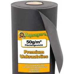 Aquagart Unkrautvlies 40m² - 50g/m², 1,6m Breit - Effektives Unkrautvlies zur einfachen Bekämpfung von Unkraut. Hält Beete frei, speichert Feuchtigkeit und ist frostbeständig. Ideal für den Garten!