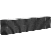 furnicato Hochbeet Pulverbeschichteter Stahl 332x40x68 cm Anthrazit