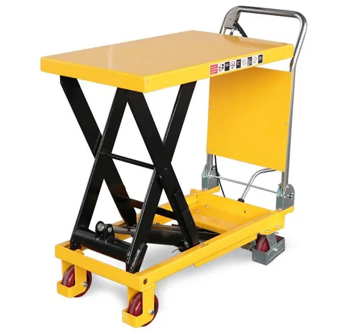 OSWALD Transportgeräte Gabelhubwagen - Fahrbarer Hubtisch bis 1.500 kg - Hubwagen für Lager und Werkstatt mit manuellem Heben, ideal für ergonomisches Arbeiten. Flexibel einsetzbar mit hochwertigen Polyurethan-Rollen und optimaler Wendigkeit.