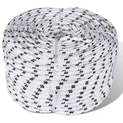 vidaXL Bootsseil Polyester 8mm 500m - Robuste Flechtleine für vielseitige Anwendungen - Seile - Hochfestes Polyester-Seil mit geringer Dehnung, ideal für Marine, Zelte und Wäsche. UV- und abriebfest für langlebige Nutzung.