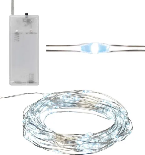 Christbaumbeleuchtung An Einer Schnur 40 Led Mikro Girlands Cold White Aa Lights