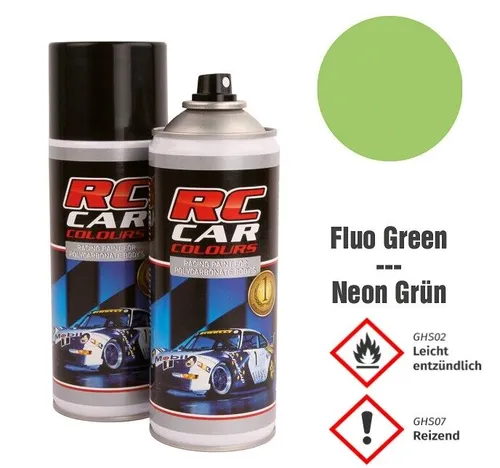 RC CAR COLOURS KAROSSERIE LEXANFARBE 150ml SPRÜHDOSE NEON GRÜN # RCC1008