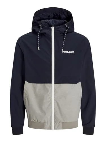 Jack & Jones JJERUSH HOOD BOMBER NOOS Blouson - Funktionsjacke mit Logo Schriftzug, ideal für den lässigen Casual-Look und sorgt für Wärme durch die gefütterte Kapuze.