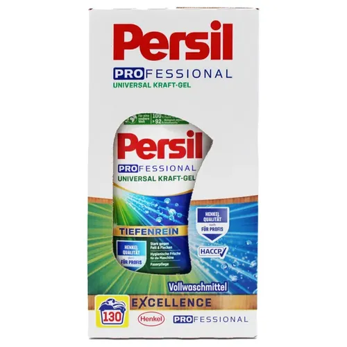 Henkel Persil Universal Gel 130 WL 5,85 L - Professionelles Vollwaschmittel mit kraftvoller Formel, entfernt hartnäckige Flecken und sorgt für hygienische Frische in der Waschmaschine.