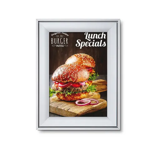 Showdown Displays Klapprahmen COMPASSO® DIN A4 – Eleganter Plakatrahmen - Der Showdown Displays Klapprahmen COMPASSO® DIN A4 bietet eine hochwertige Präsentation für Werbematerialien. Mit seinem edlen Aluminiumdesign und der praktischen Klapptechnik ist er ideal für wechselnde Inhalte in verschiedenen Einsatzbereichen.