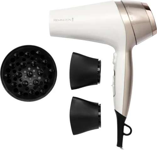 Remington D 5720 THERMAcare Haartrockner - Haartrockner mit Keramik-Ring für gleichmäßige Wärmeverteilung, Ionen-Generator für 90% weniger statische Aufladung, und leiser Betrieb für angenehmes Styling.