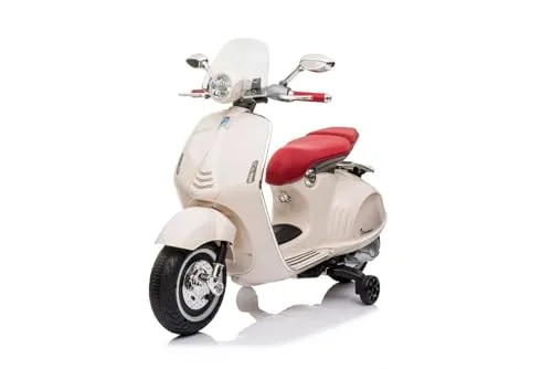 Vespa Kinder Elektroroller, elektrischer Rutscher für Kleinkinder ab 18 Monaten (Weiß)