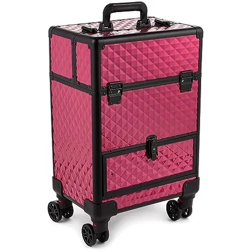 SEVICO Kosmetikkoffer Schminkkoffer Beauty Make-up Case Multikoffer professioneller Make-up Rollkoffer Organizer für die Reise abschließbare Friseurkoffer mit 360° drehbaren Rollen B:34xT:24,5xH:50 cm