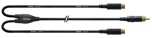 CORDIAL CABLES Y-Kabel RCA-Stecker - 30 cm Y-Adapterkabel mit goldenen REAN Cinchsteckern, ideal für HiFi-Anwendungen