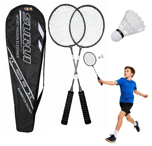 Wisam Lernspielzeug Badminton-Set inklusive Schlägern und Federballhülle, schwarz