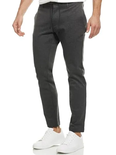 JEFF Herren Dyer Stoffhose mit 4 Taschen | Stretch Hose Herrenhose für Männer Charcoal Mix, M
