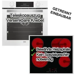 Herdset Einbaubackofen SteamShine mit Teleskopauszug + Elektrokochfeld mit Bräterzone
