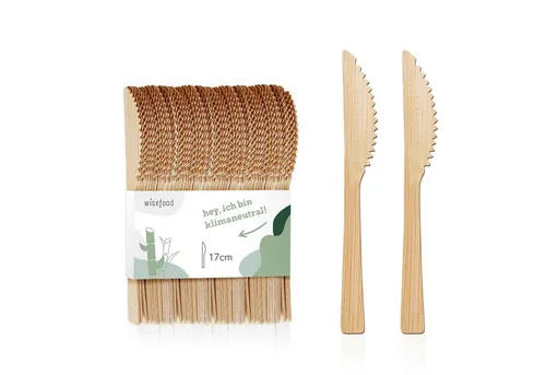 wisefood Einwegbesteck-Set Bambus-Messer, 17 cm (200-tlg), Bambus