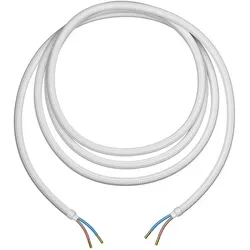 ledscom.de Textilkabel, 3 m, weiß , 2 x 0,75 mm2, H03VV-F Textilummantelung