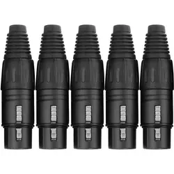 Pronomic XFPLUG Black XLR Stecker female - 5er Pack