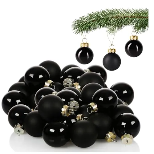 com-four® 40x Weihnachtskugel - Baumschmuck für die Weihnachtstanne - Mini-Glaskugeln Ø 3 cm - Weihnachtsdeko - kleine Christbaumkugeln aus echtem Glas für Weihnachten