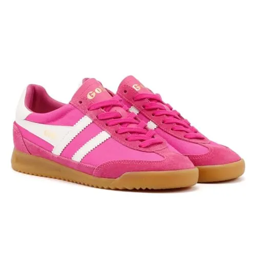 Gola Tornado Sneaker Women shocking pink/white - Retro Style mit modernem Komfort - Freizeitschuhe & Sneaker für Damen, stylischer Retro-Look mit strapazierfähigem Nylon und Wildleder, ideal für Alltag und besondere Anlässe.