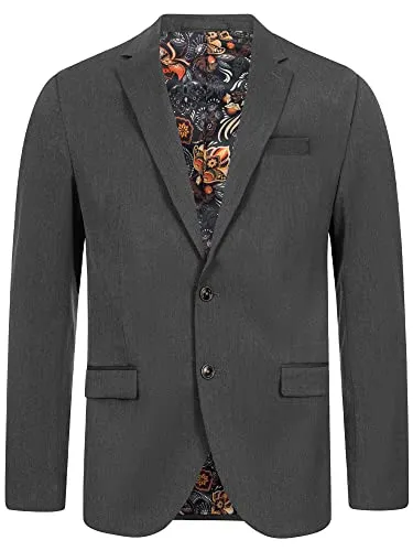 JEFF Herren George Plain Sakko mit Stretch | Klassische Anzugjacke in Dk Grey - Anzugjacke für Herren im Regular Fit, hergestellt aus nachhaltigen Materialien und ideal für elegante Anlässe. Pflegeleicht und umweltfreundlich.