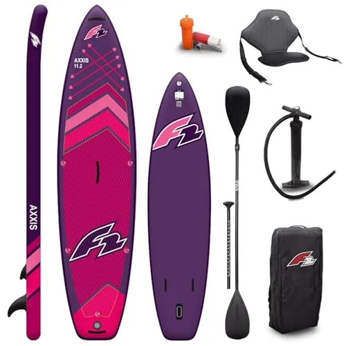 F2 Stand up Paddle Board AXXIS Damen Ltd. Edition Set SUP 10,2 Lila 2024/2025 - Boards für Stand-Up Paddling, speziell für Damen entwickelt mit hoher Stabilität und rutschfester Oberfläche für sicheres Paddeln; inklusive Kajaksitz und Zubehör für vielseitigen Einsatz.