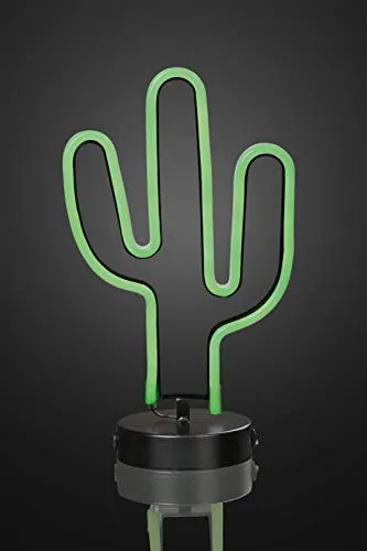 hellum 522983 LED Kaktus grün Lampe Leuchte Deko 131 LED´s Indoor Nachtlicht Sihoulette Licht