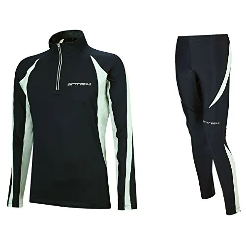 Airtracks Herren Winter Laufset Pro - Thermo Laufhose und Langarmshirt - Schwarz - XL - Optimales Laufset für kalte Tage: Thermo Laufhose und Langarmshirt aus atmungsaktivem, schnelltrocknendem Material. Ideal für Training bei niedrigen Temperaturen, mit extra Komfort und Sichtbarkeit bei Dunkelheit.