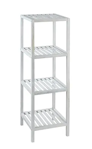 Weißes Holzregal mit 4 Fächern