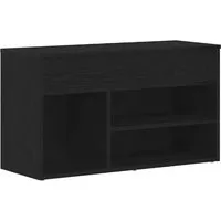 vidaXL Flurbank Schwarz Eiche 60x30x45 cm - Drohnen Zubehör: Stylische Schuhaufbewahrungsbank aus Eichenholz mit schwarzer Oberfläche, bietet geräumigen Stauraum und eine bequeme Sitzgelegenheit für deinen Flur.