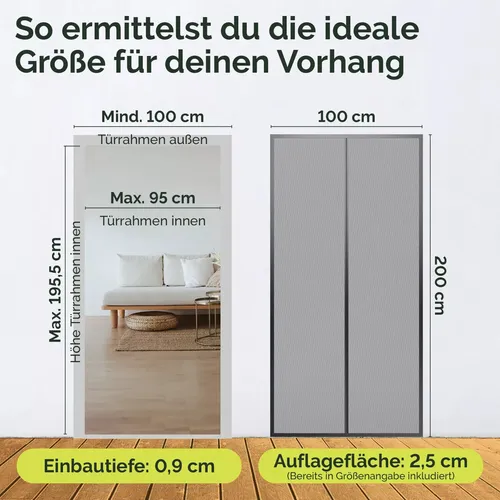 Magnetvorhang Insektenschutz Balkontür Insektenschutz Vorhang für Türen 100x200