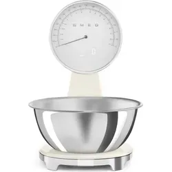 Smeg KSF01CRWW Küchenwaage mit Schüssel in Creme - Küchenwaage mit eleganter Schüssel, präzise Messungen für perfekte Rezepte und ein stilvolles Design für Ihre Küche.