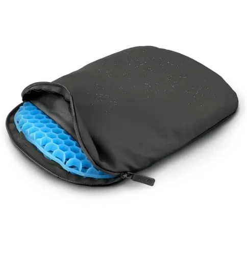 Mosh Kamper Light Outdoor Gelsitzkissen mit Karabiner, Outdoor Sitzmatte/Gelkissen Wasserdicht Tragbar, Sitzunterlage aus Oxford-Stoff (Grau/Schwarz)