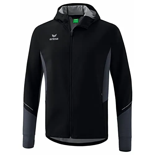 Erima Unisex Kinder RACING Running Jacke, schwarz, 164 - Leichte, wasserabweisende Funktionsjacke mit reflektierenden Elementen und praktischen Seitentaschen – ideal für aktive Kinder beim Sport und in der Freizeit.