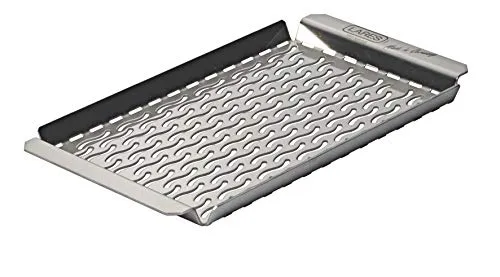 Lares Grillschale aus Rostfreiem Edelstahl - 20 x 11 x 1cm - Robuste Grillschale aus rostfreiem Edelstahl, ideal für unvergessliche Grillabende. Mit spezieller Lochung für optimale Wärmezirkulation, wiederverwendbar und spülmaschinengeeignet.