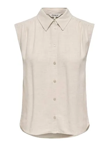 Onlsiesta S/L Leinen Blusen-Shirt für Jugendliche - Stylisches, normal geschnittenes Hemd aus hochwertigem Leinen, ideal für den Sommer. Mit Knopfleiste und Hemdkragen für einen lässigen Look.