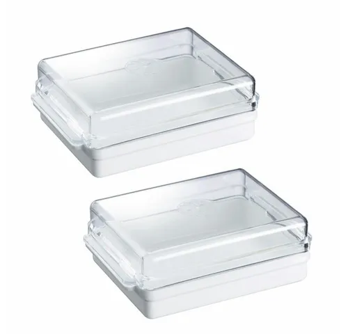 WESTMARK Butterdose 2er Set, Kunststoff, Weiß/Transparent in weiß von Westmark