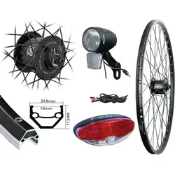 Zoll Set Vorderrad mit Nabendynamo und LED-Licht 80 Lux