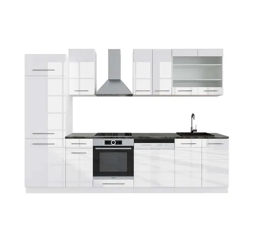 Vicco Küchenzeile Fame-Line, Weiß Hochglanz, 300 cm von Vicco