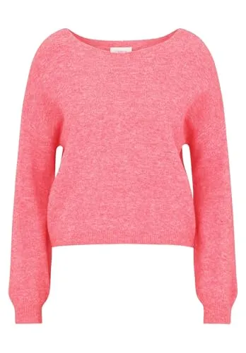 Strickpullover CARTOON Damen Oversize Rundhalsausschnitt - Stylischer Damenpullover in Bright Red Melange, ideal für City und Reisen. Bequeme Oversized-Passform mit weichen Rippbündchen vereint Komfort und Trendbewusstsein.