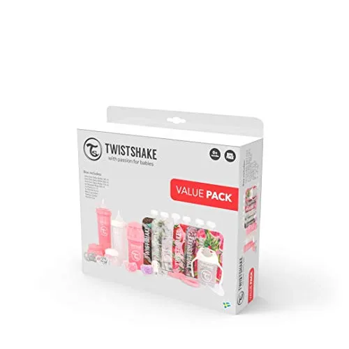 Twistshake 78820 Bottle Bundle (Mädchen), Pink/Weiss