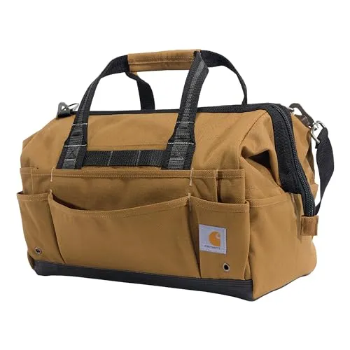 Carhartt 16-Zoll Werkzeugtasche - Braun, 30 Taschen, wasserabweisend und ideal für Handwerkerinnen