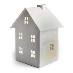 Excelsa Laterne in Form eines kleinen Hauses - Nussknacker - Charmante Metalllaterne in Hausform, ideal für stimmungsvolle Beleuchtung ohne Batterien, perfekt für festliche Dekoration.