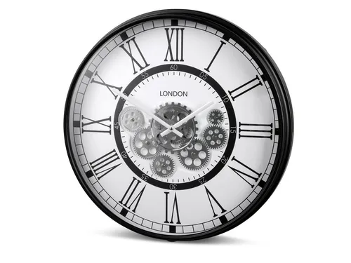 Kremers Schatzkiste Sammelfigur London mit beweglichen Zahnrädern 54 cm - Sammelfigur und Wanduhr in einem, mit 54 cm Durchmesser und faszinierenden, sichtbaren Zahnrädern. Ein stilvolles Wohnaccessoire für Designliebhaber.